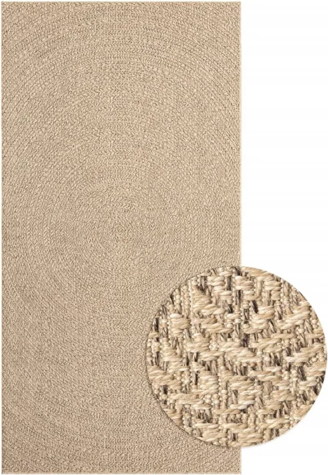 vidaXL Vloerkleed - ZIZUR - binnen - en - buiten - cm - jute - look Bruin