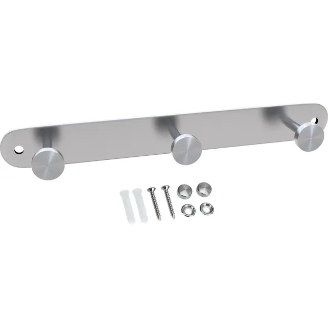 Intirilife roestvrijstalen kapstok model A - 3 haken - jashaken kapstok in 5 verschillende designs Zilver