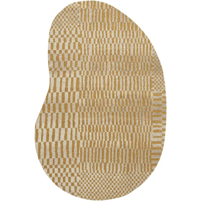 Louis de Poortere Wasbaar Binnen & Buiten Vloerkleed - 235 x 340 cm - Louis De Poortere Berber Erg - Laagpolig Tapijt - Gerecycled PET - Made in Belgium - Circulair Geel