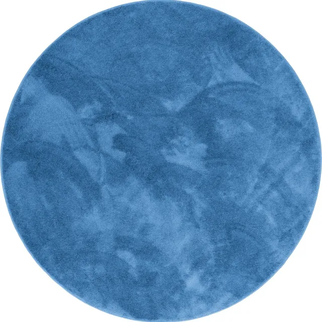 Snapstyle Luxe Superzacht Hoogpolig Langpolig Vloerkleed Deluxe Rond Blauw