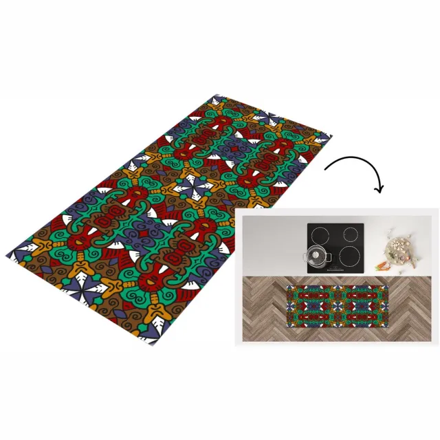 KitchenYeah Keukenloper - Loper keuken - Afrika - Patronen - Abstract - Groen - Keukenloper vinyl