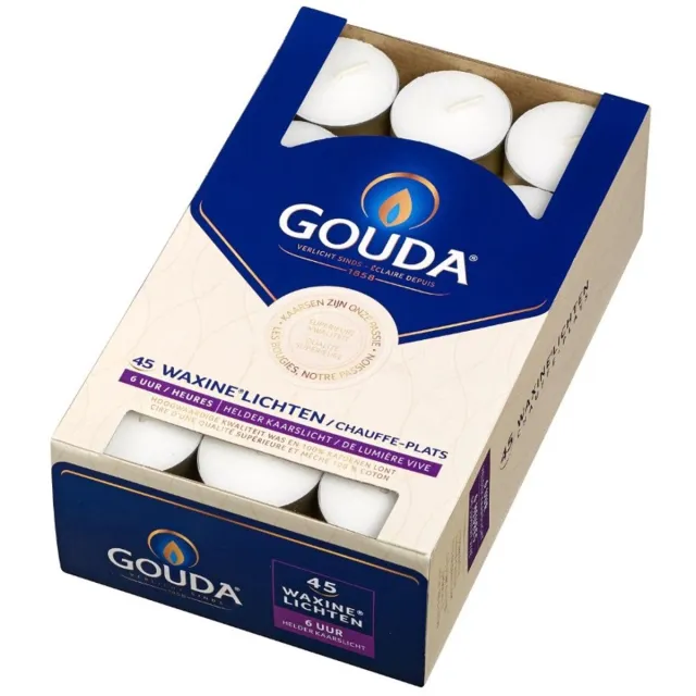 Gouda Waxinelichtjes - 270 stuks - 6 branduren - Wit