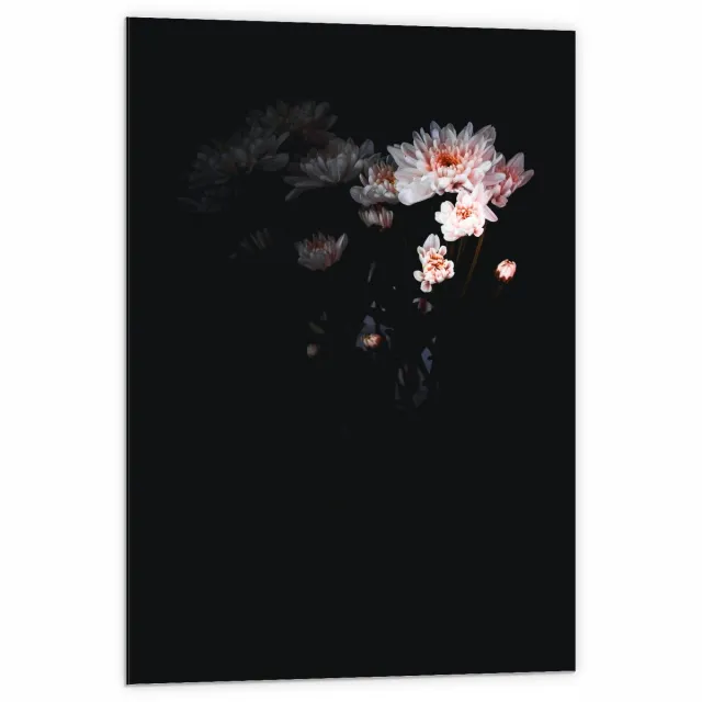 KuijsFotoprint Dibond - Bloemboeket met Schaduw - 60x90cm Foto op Aluminium (Met Ophangsysteem) Wit