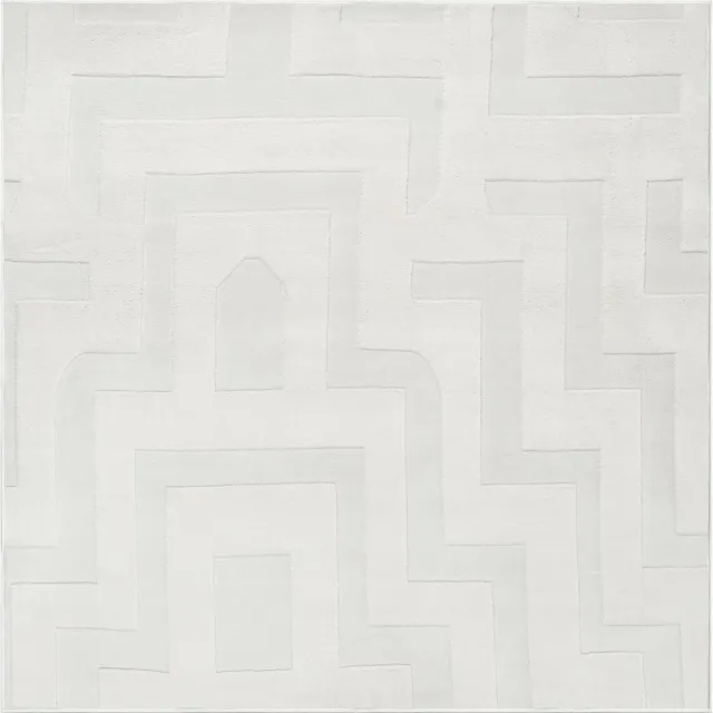 Beliani GINGERA - Vloerkleed - Off-white - Jaquard Wit