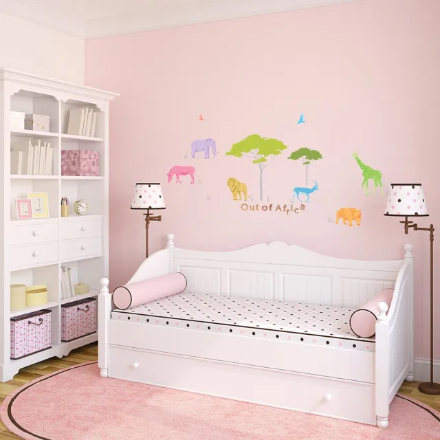 Ambiance Sticker Kleurrijke muurstickers met Afrikaanse dieren voor decoratie Multi color