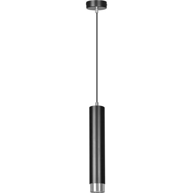 Emibig Gavle zwarte pendelkoker GU10 met chroom afwerking - Perfecte verlichting voor elke ruimte Zwartachtig