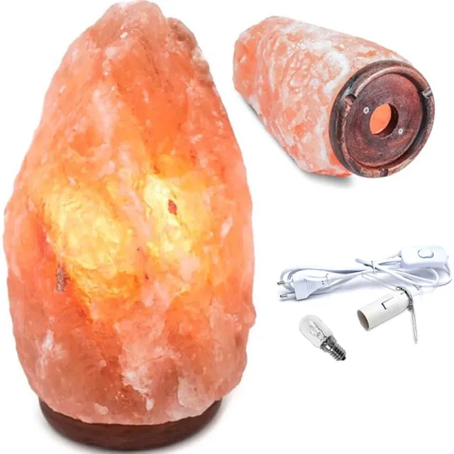 Buddha moments Zoutlamp Himalayazout 100% Natuurlijk 3-5 kg, inclusief snoer met schakelaar en 15w lampje Oranje