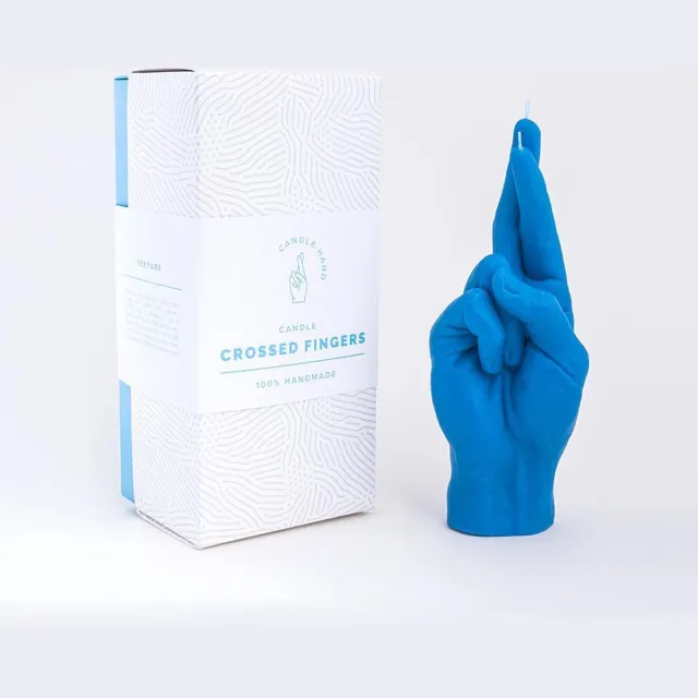 CandleHand Crossed Fingers - blue Pink