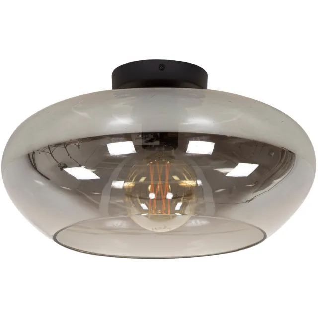 Nest of Nora Plafondlamp Leno - 1-lichts rond Ø40 cm - Glas - Smoke grey Grijs
