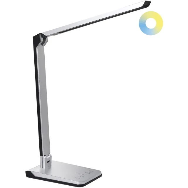Beliani PICTOR - Bureaulamp LED - Zilver - Synthetisch materiaal