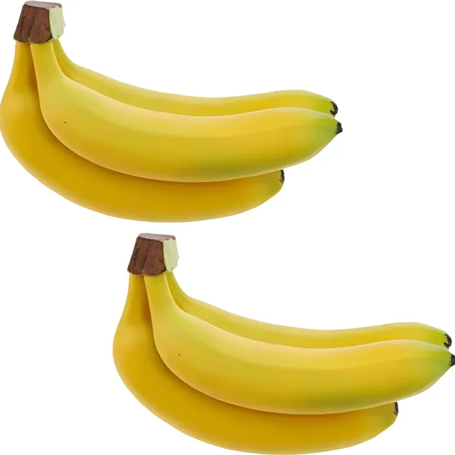 Bellatio Design kunstfruit banaan - deco food - real touch - 20 cm - 6x bananen - tros Geel