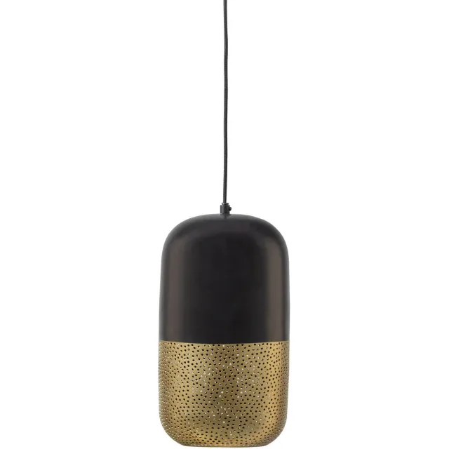 WOOOD Tirsa Hanglamp - Metaal - Zwart/Brass - 36x20x20 black/brass