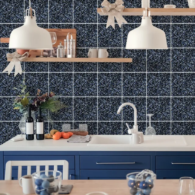Ambiance Sticker Zelfklevende tegelmuurstickers voor keuken en badkamer - 30 Mario Terrazzo tegelstickers - 30 stickers 15x15cm Multi color