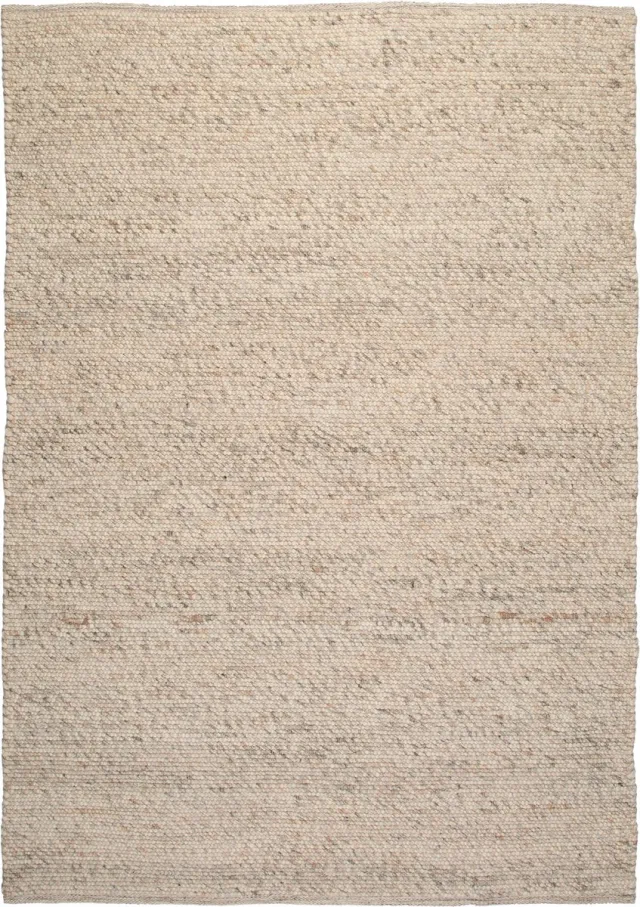 Padiro wollen vloerkleed met zachte uitstraling - crème / offwhite - modern effen ontwerp - voor vloerverwarming - van wol