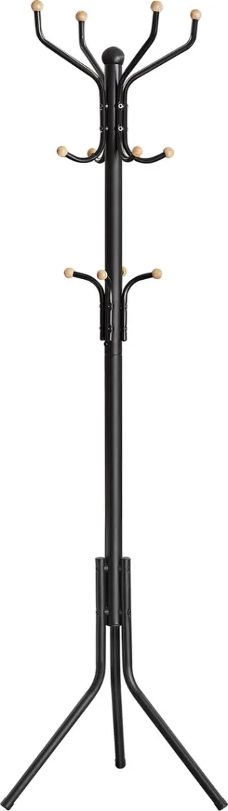 Acaza Kapstok - Kapstok Staand - 12 Haken - 182 cm - Metaal - Zwart