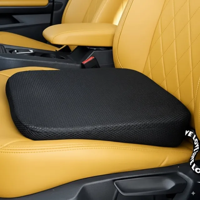PolkaHome StoelKussen - Ergonomisch Traagschuim Zitkussen – Comfortabel Stoel kussen voor Auto, Bureaustoel, Rolstoel en Bed. Zit Kussen Voor extra comfort en een gezonde zithouding. Zwart stijl 1