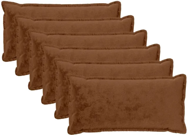 vidaXL Dekenkussen - 6 - st - HOUTEN - Lichtbruin - 40 - x - 80 - cm - Flanel Licht Bruin