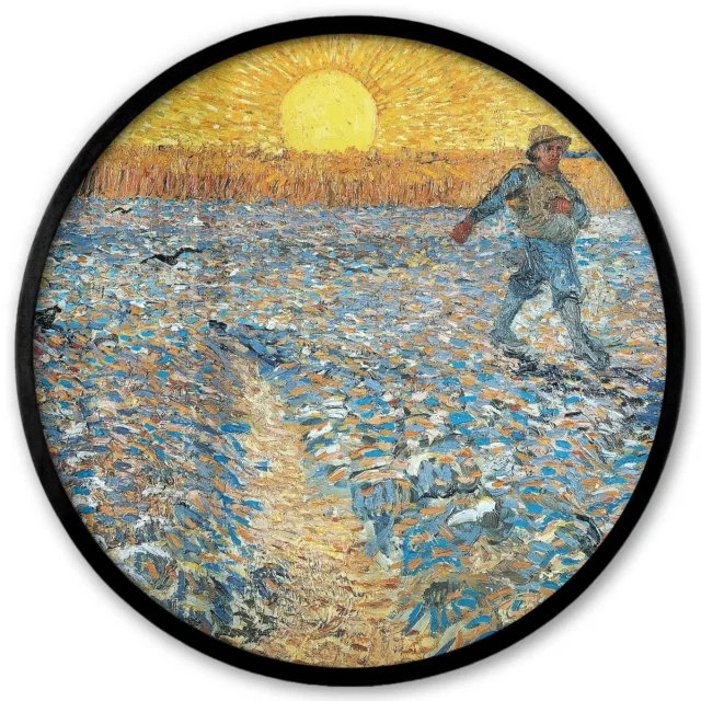 FrameYourWall Poster in lijst Rond - Fotolijst 40x40 cm - Posters - De zaaier - Vincent van Gogh - Ronde posterlijst zwart - Decoratie - Wanddecoratie woonkamer - Muurdecoratie slaapkamer