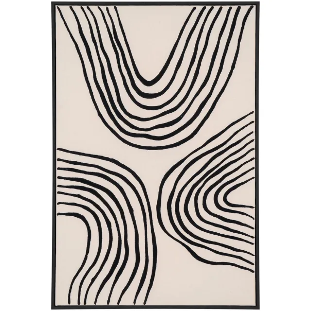 Nest of Nora Canvas schilderij 60x90 cm - Wanddecoratie vormenspel - Zwart/Beige