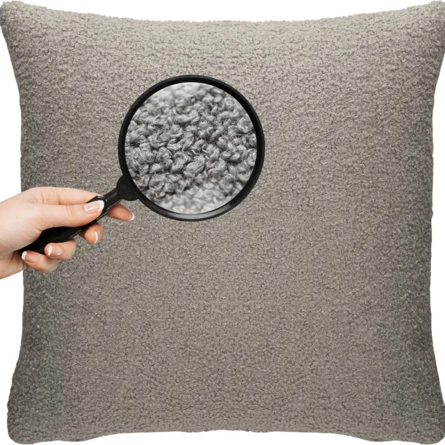 Cohoso Sierkussen 60x60cm - Semmi Beige Taupe - Teddy Bouclé - Inclusief binnenkussen - Extra GROOT Beige 60x60