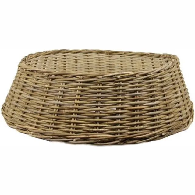 van der Leeden Kerstboomhuls - rotan Antique Grey - d60 h26 cm grijs
