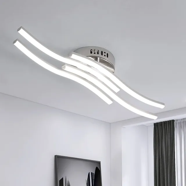 Riserva LED Plafondlamp Modern Design - 24W - 2700 lm - 6500K Koel Wit - Zilver - Design Plafonnière voor Woonkamer, Slaapkamer, Keuken en Eetkamer