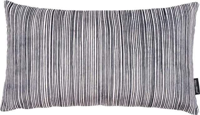 Melli Mello Walk the Line - Sierkussen - 30x50cm - Zacht - Modern - Inclusief Vulling - Zwart/Wit