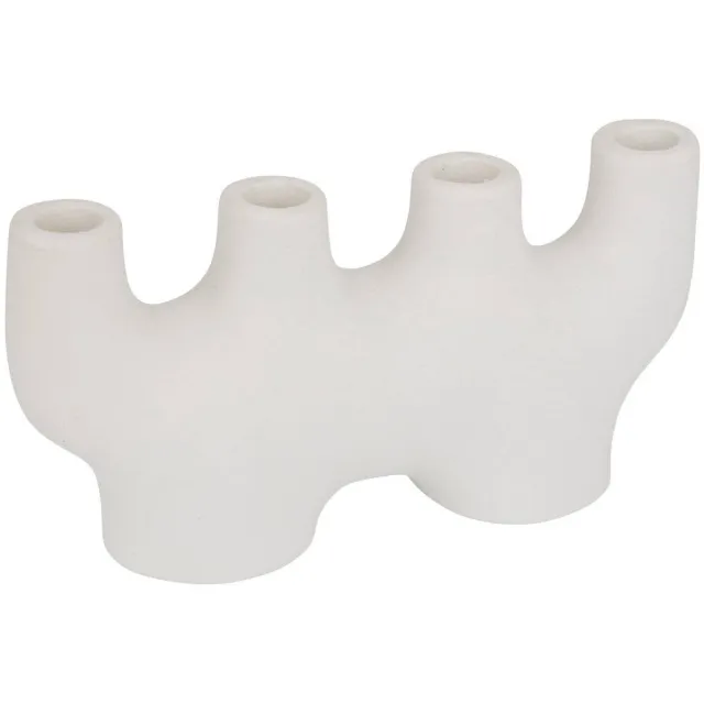 Atmosphera Créateur d'intérieur® Kandelaar voor 4 kaarsen van steengoed SIEN Blanc