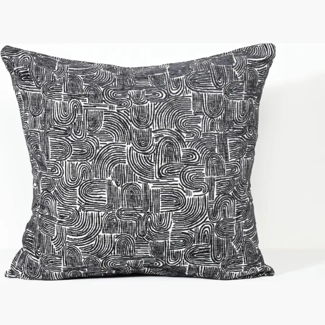 Darcy & Duke Charcoal Swirl - Sierkussen - 55 X 55
