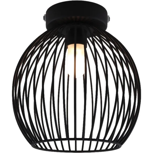 Olucia WIRO - Badkamerplafondlamp - Zwart - Geschikt voor Badkamer - Vorm: Bol