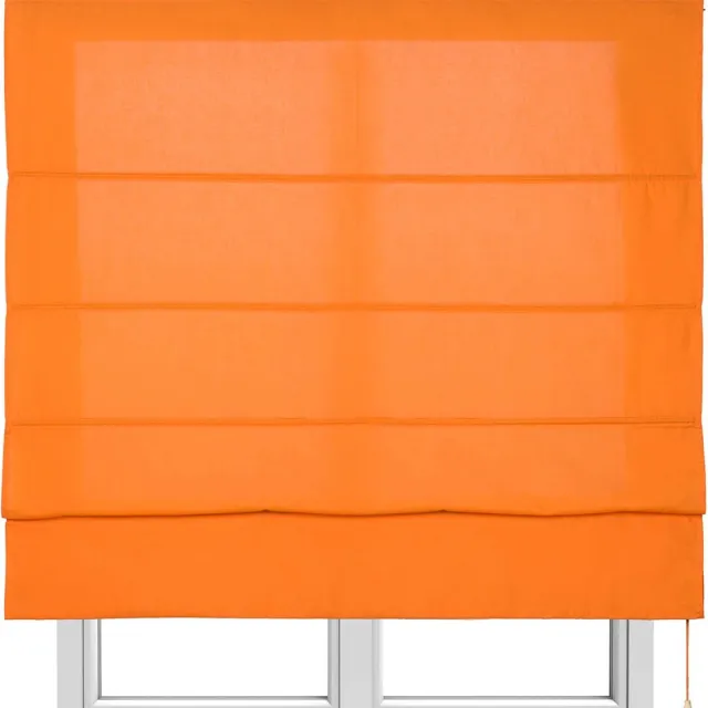 Storesdeco Vouwgordijn met stokken, textiel doorschijnend rolgordijn Oranje, 90x175 cm Orange
