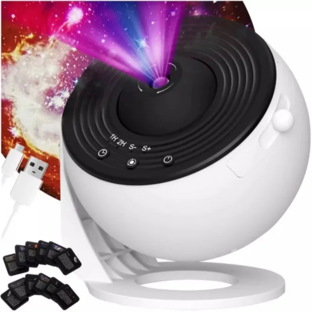 IZOXIS LED Galaxy Projector - 360° Ruimte Projectie met Timer & Focus Wit