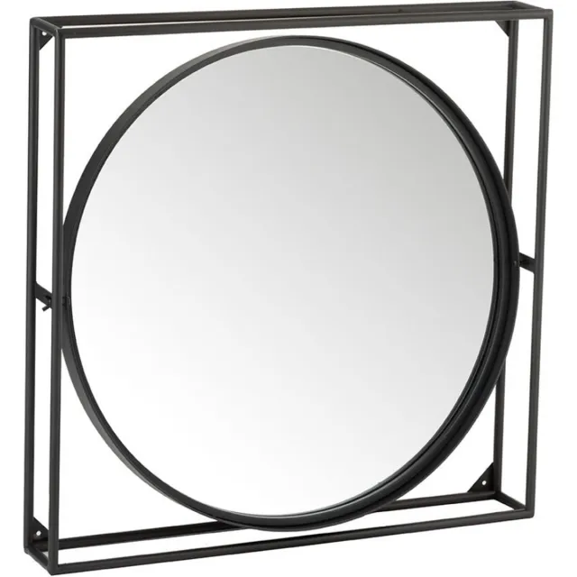Dulaire Wandspiegel Groot Rond Modern Grijs 65x65 cm