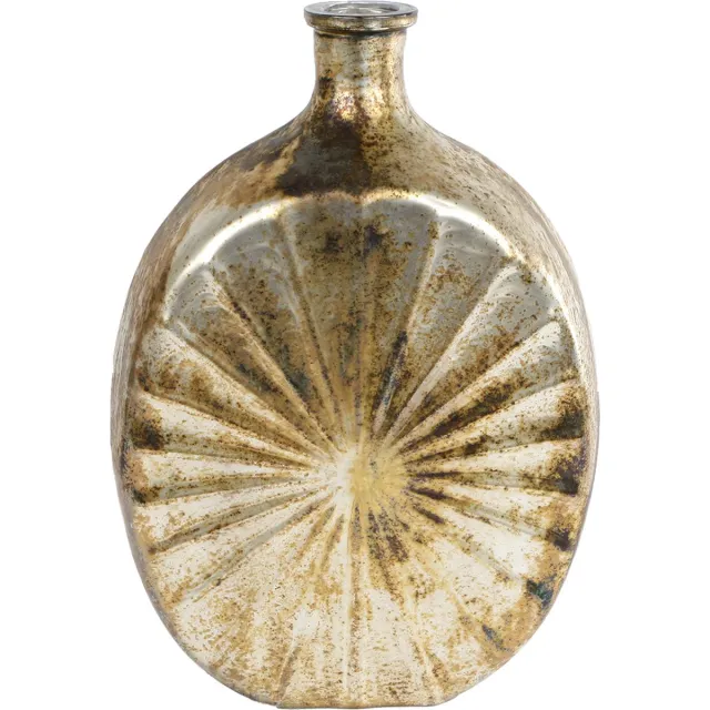 VAN MANEN Vaas "Sun" L oud zilver glas 26x36x11.5cm