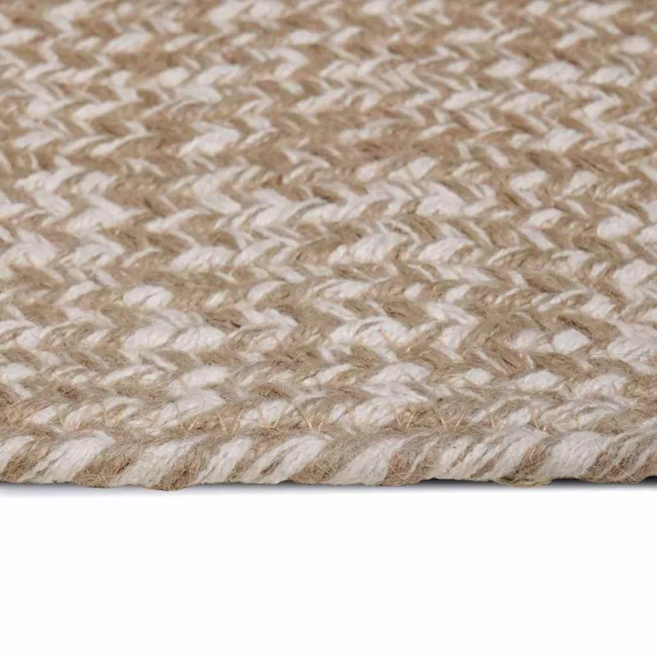 vidaXL Gebied Tapijt Natuurlijk en Wit 60 x 110 cm Jute, foto 3