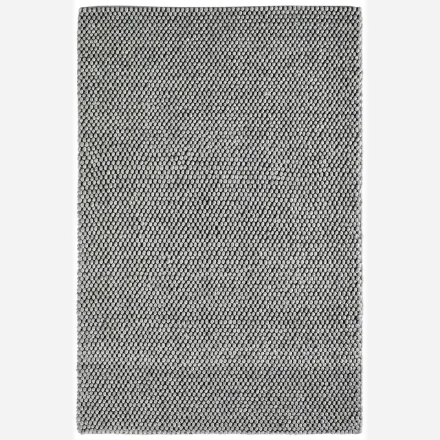Padiro design laagpolig vloerkleed - lichtgrijs - grove lussen - voor vloerverwarming - van wol, viscose en katoen