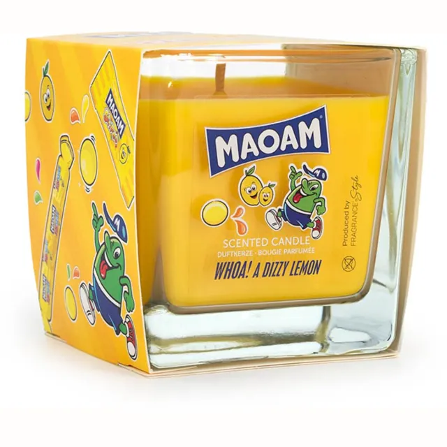 Maoam geurkaars - citroengeur - Dizzy Lemon geel