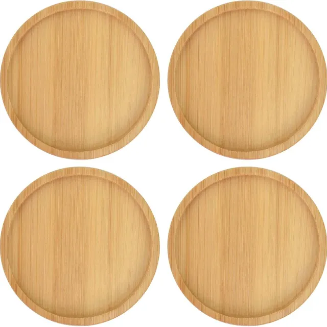 QTTVBTNA 4 stuks houten kaarsenhouders Ø9cm – Natuurlijke onderzetters voor stompkaarsen, duurzaam en milieuvriendelijk – Perfect voor bruiloften, spa, gebed, woonkamerdecoratie & feesttafels Houtkleur