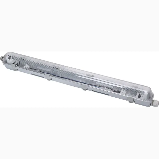 LED Waterdichte TL Armatuur - Velvalux Strela - 60cm - Enkel - Koppelbaar - Waterdicht IP65 grijs