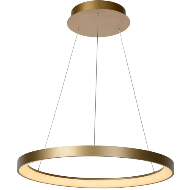 Lucide VIDAL - Hanglamp - Ø 58 cm - LED Dimb. - 1x48W 2700K - Mat Goud / Messing Mat Goud / Messing, Opaal