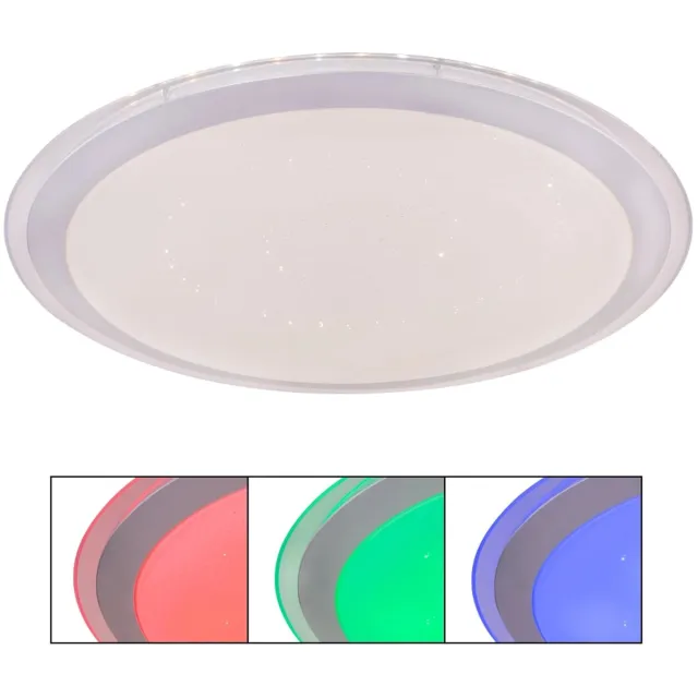 Globo Smart Home plafondlamp dimbaar met afstandsbediening LED woonkamerlamp, app/voice control, 30W 1500lm warm wit-koud wit, DxH 53 x 8,3 cm