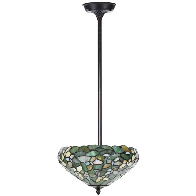 Coloured by Art Tiffany up-light Hanglamp Settle Down - Art Deco Trade Groen