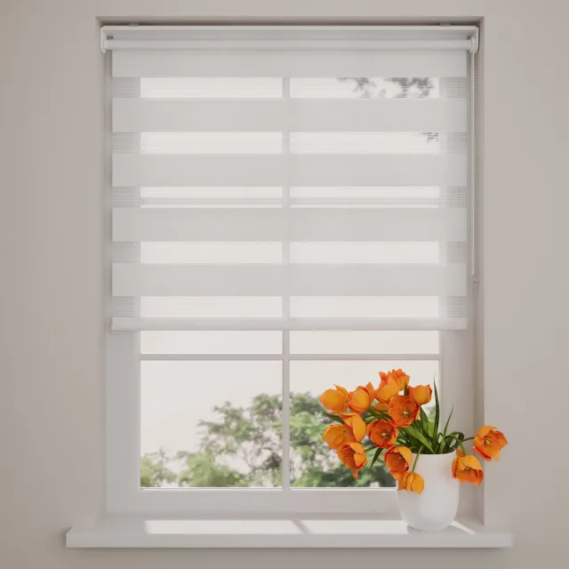 DTCH Duo rolgordijn - Pure Mini - Lichtdoorlatend - Wit - 110 x 150 cm - rolgordijn zonder boren White