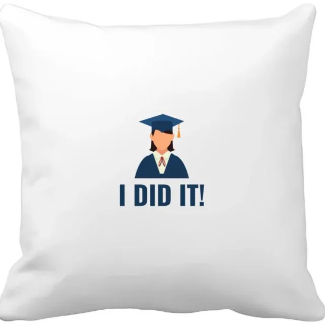 Akyol i did it! Kussen hoes - Geslaagd - iemand die is geslaagd - gelukt - gefeliciteerd - examen - school - diploma gehaald - cadeau - kado - geschenk - gift - 40 bij 40 cm Multicolor