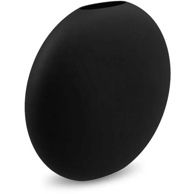 Unyqoos Handgemaakte zwarte keramische vaas met uniek mat oppervlak 20cm diameter