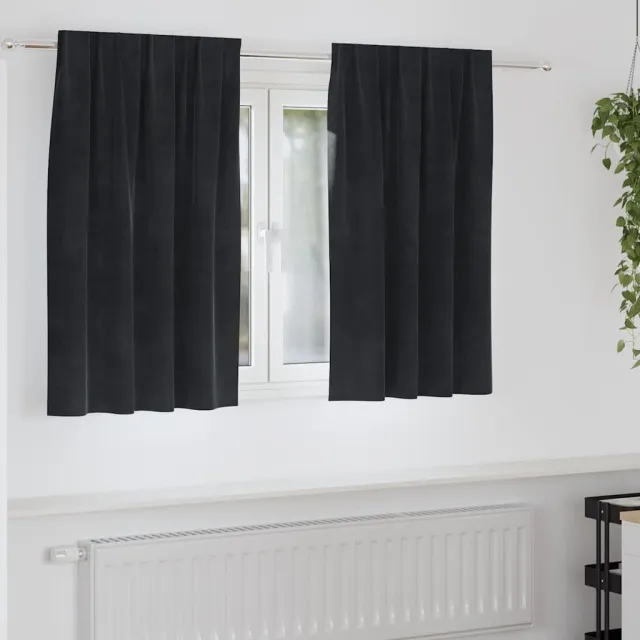 vidaXL Gordijnen 2 st Zwart 140 x 140 cm fluweel
