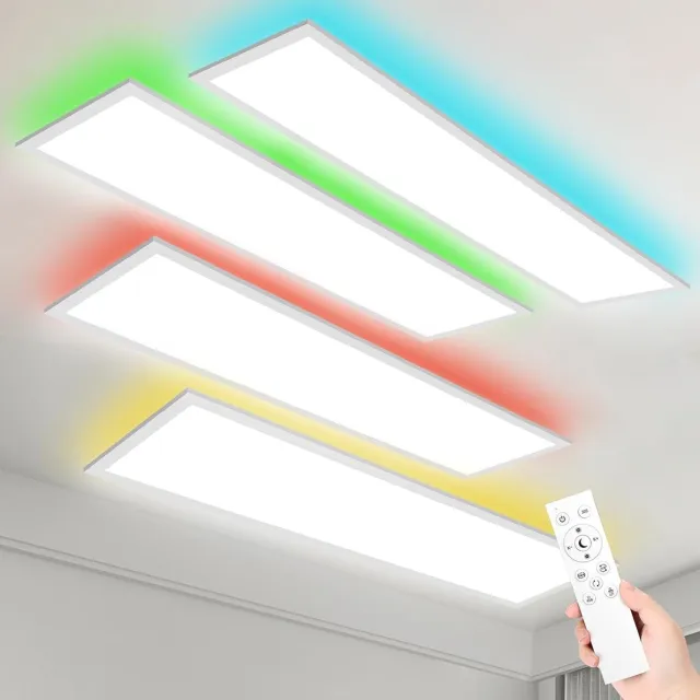 Oraymin LED Plafondlamp 120x30 cm - 40W - Daglicht RGB Dimbaar - Keuken Slaapkamer - Set van 4 Wit