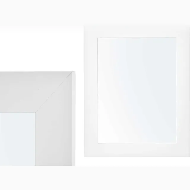 Giftdecor Wandspiegel Verona - wit - mdf frame - brede lijst - 38 x 48 cm - Gang - Toilet - Kamer