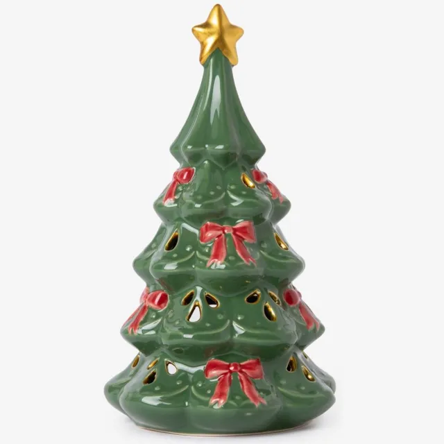 Sissy-Boy Donkergroene waxinelichthouder in de vorm van een kerstboom D.Groen
