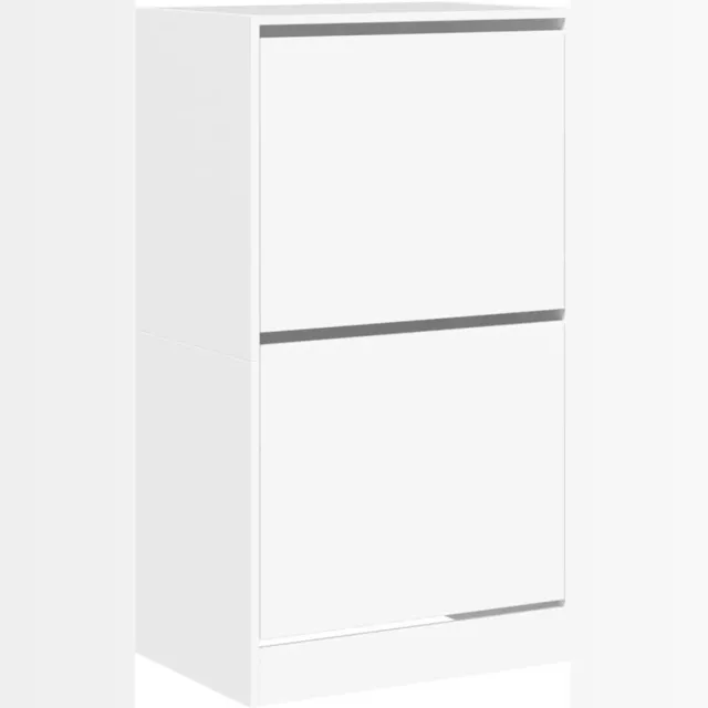 vidaXL Schoenenkast - met - 2 - klaplades - 60x42x108 - cm - wit